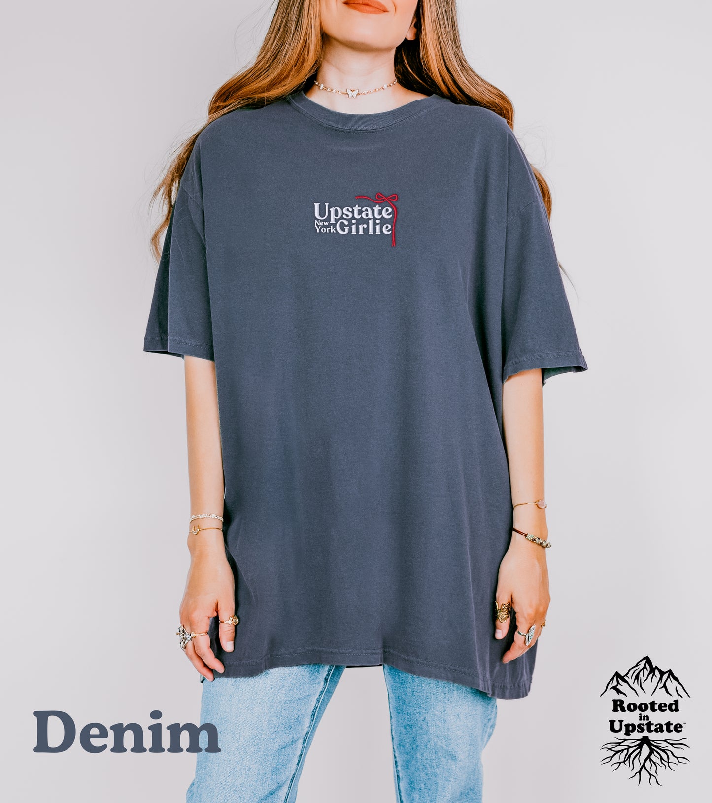 Upstate Girlie Embroidered Tee