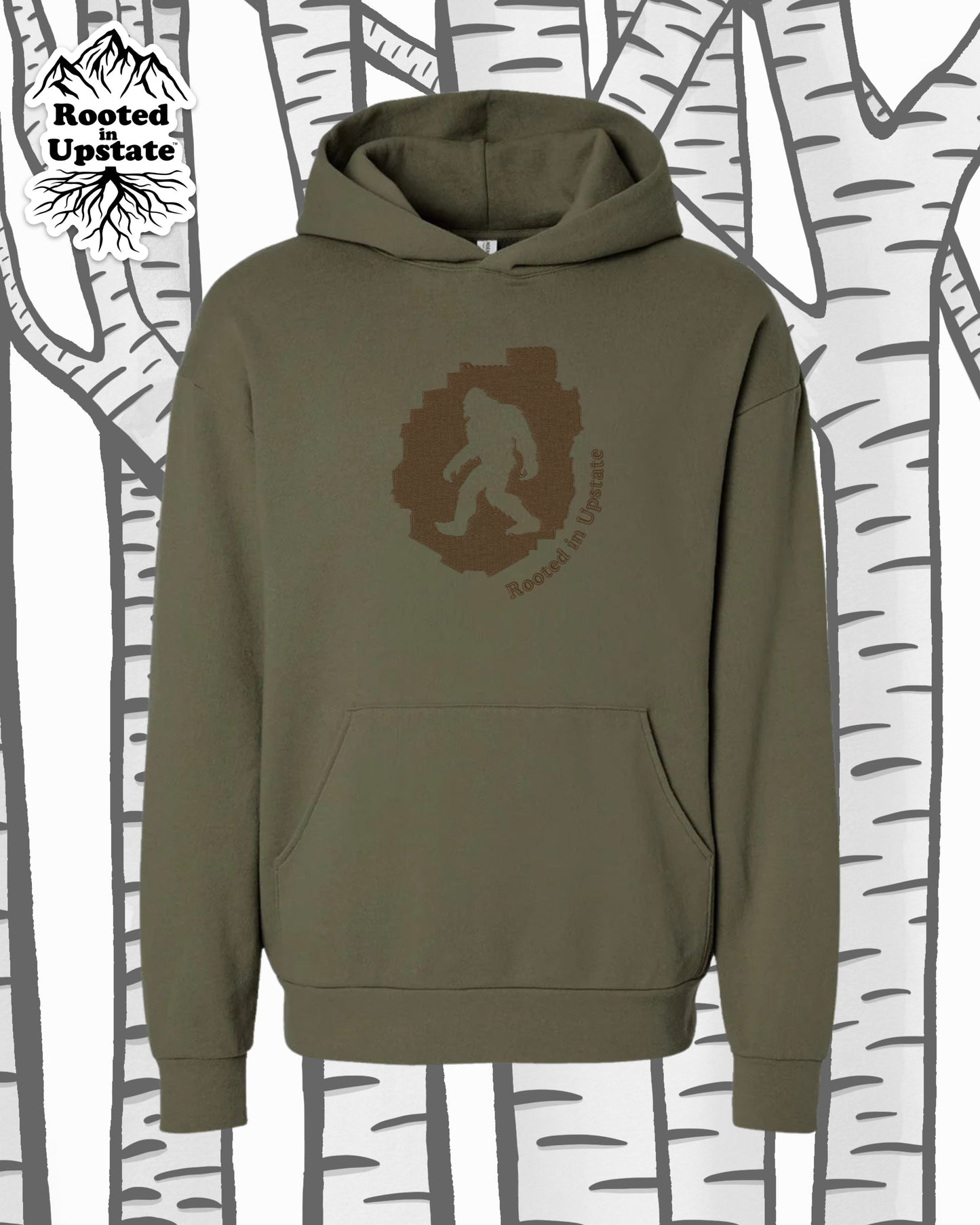 Big Foot Embroidered Sweatshirt - Olive Green