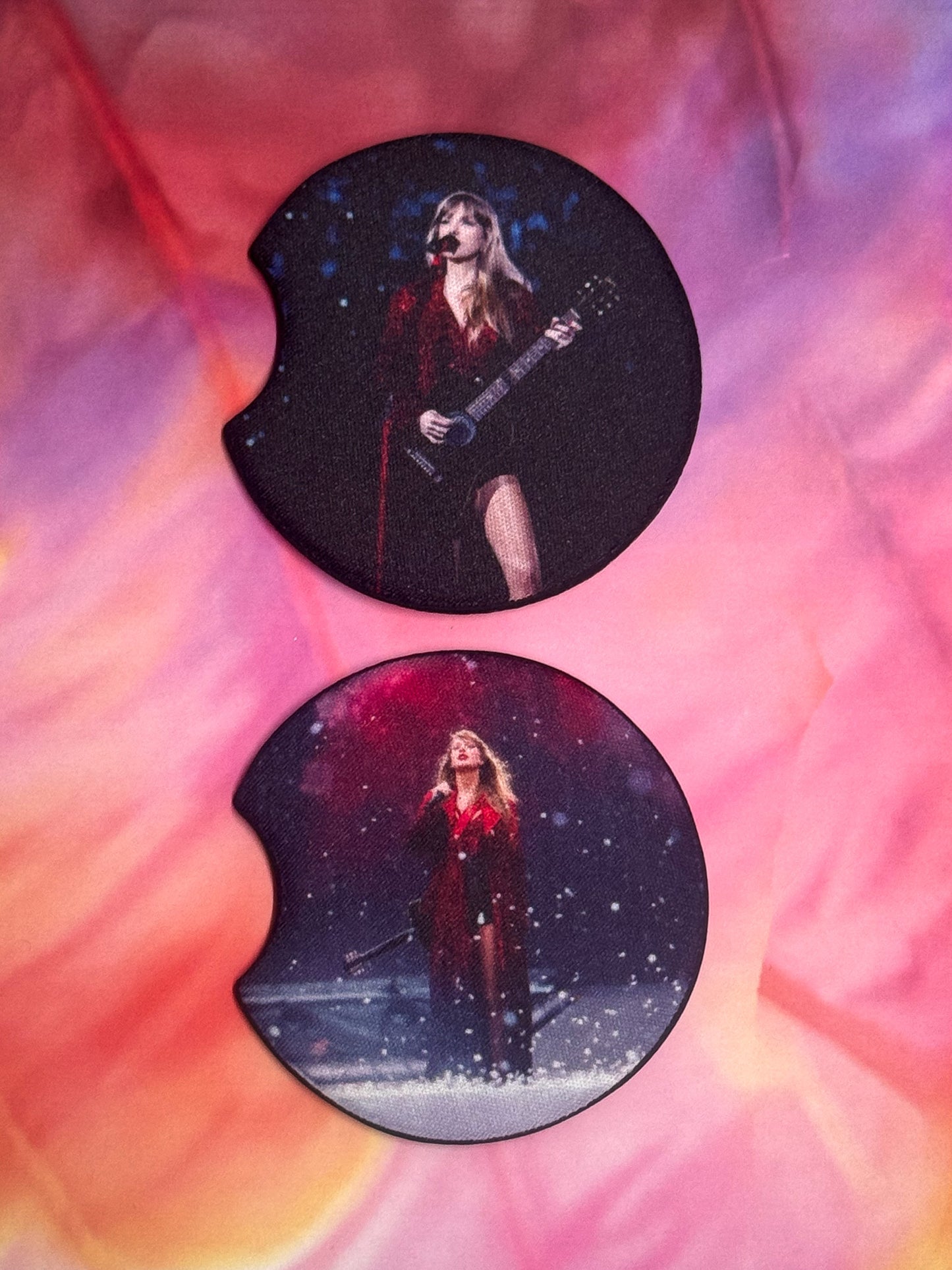 Live Red Era Car Coasters