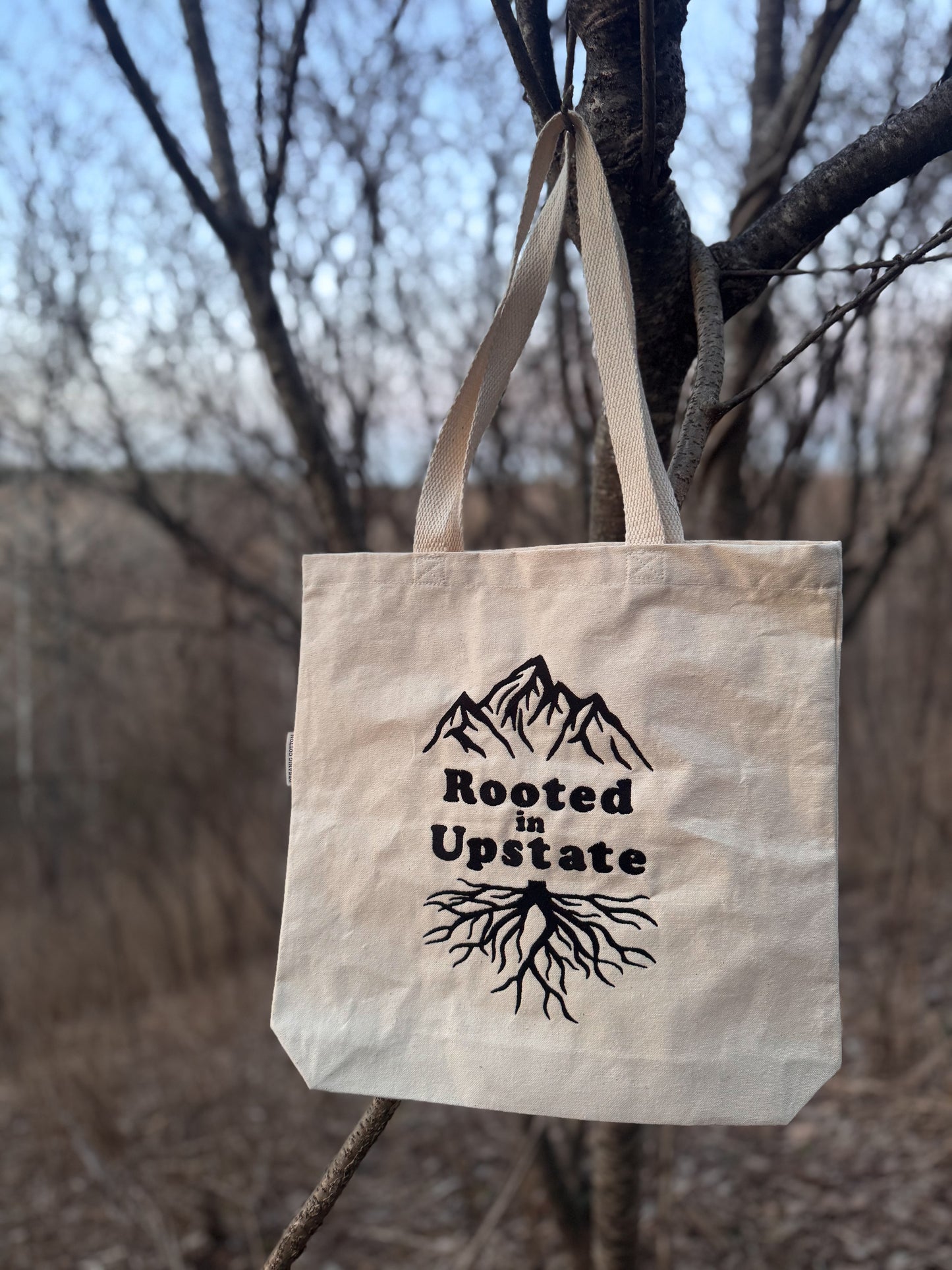 Rooted in Upstate Embroidered Canvas Tote Bag