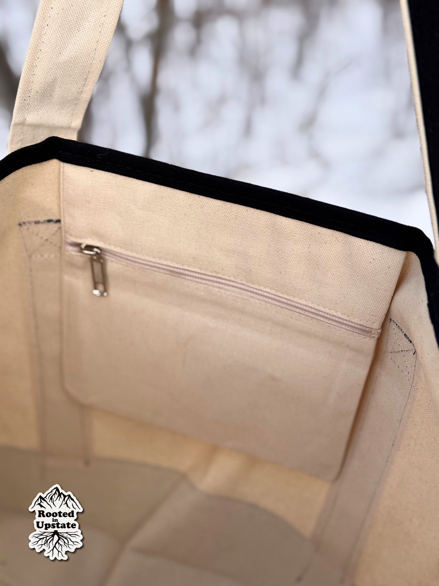 Upstate Girlie™ Holiday Lights Large Canvas Tote