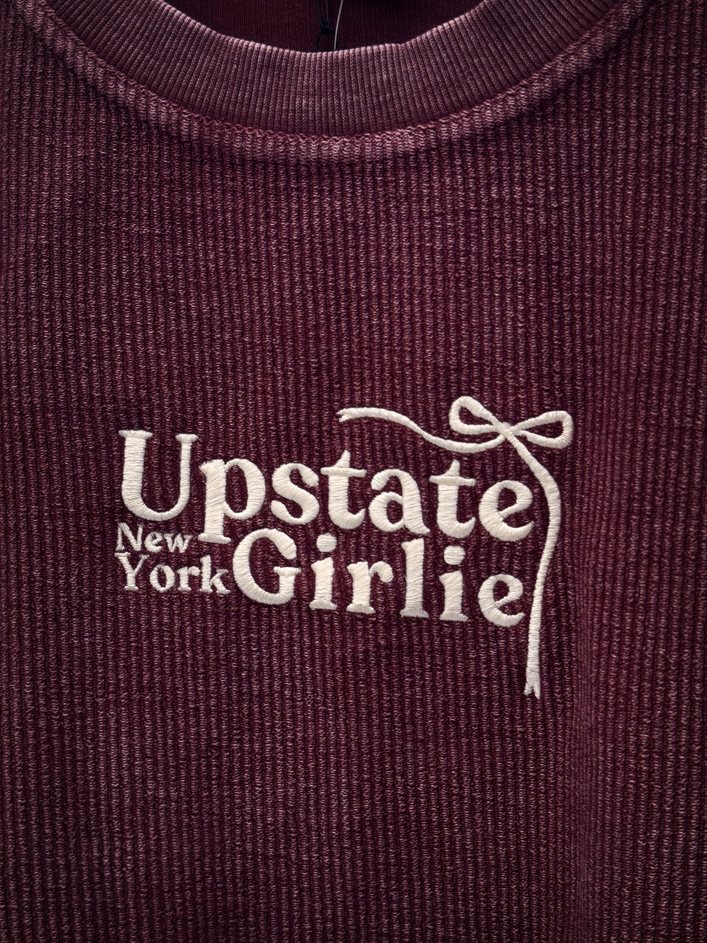 Upstate Girlie™ Corded Crew (Maroon or Green)