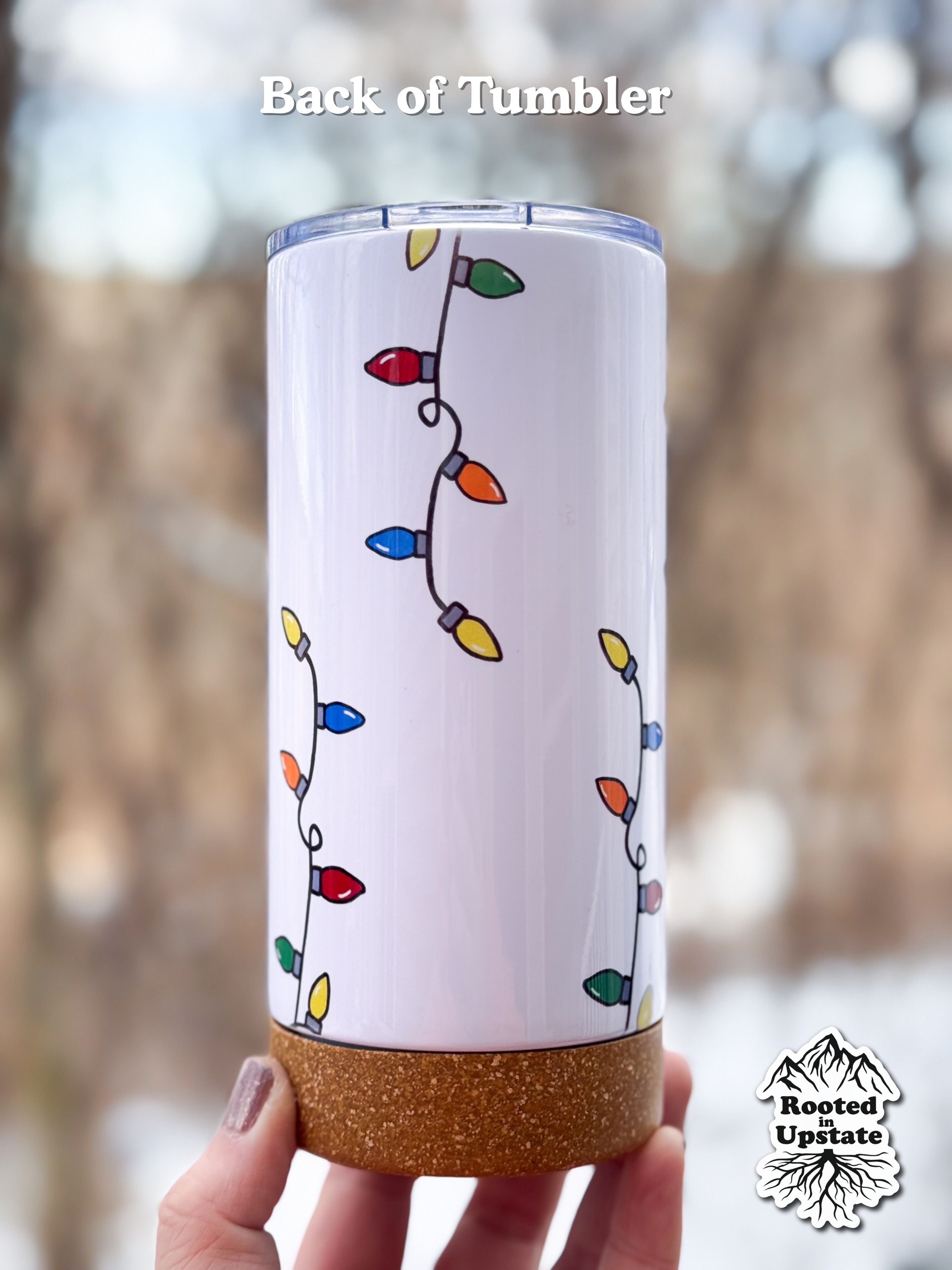 Upstate NY Girlie x Holiday Lights Collection |  17 oz Stainless Steel Tumbler