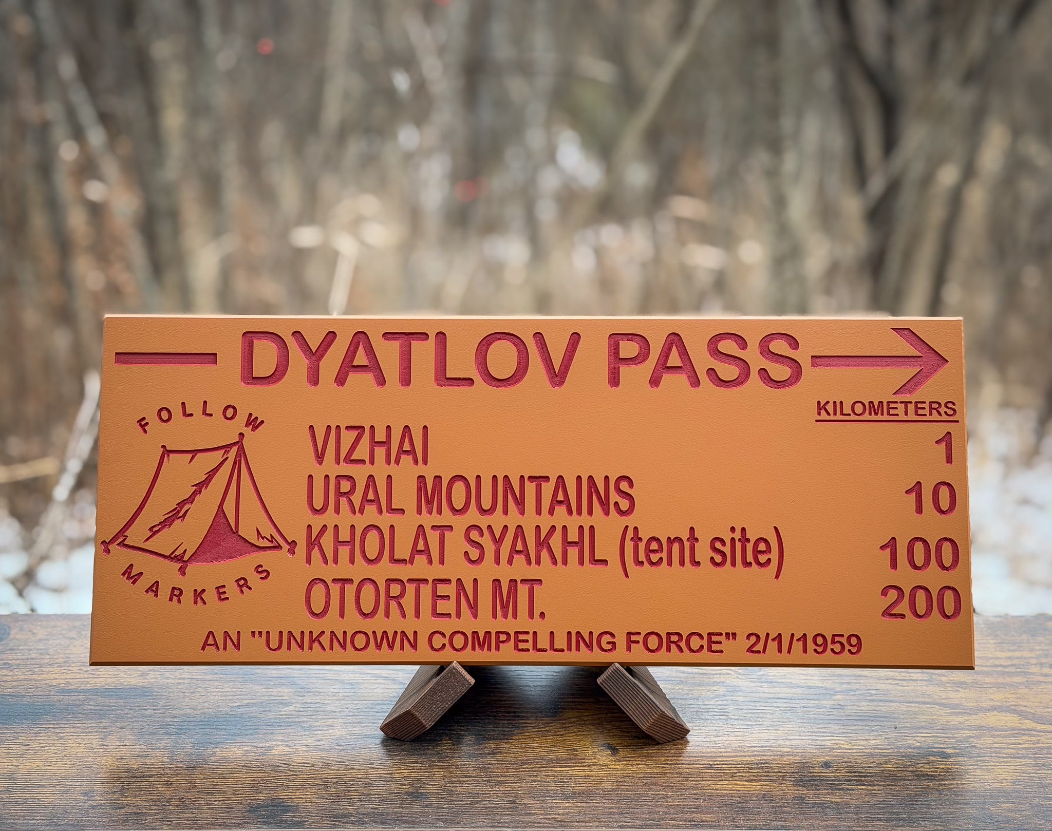 Dyatlov Pass Trail Sign