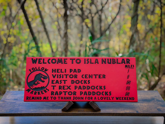 Jurassic Park trail sign