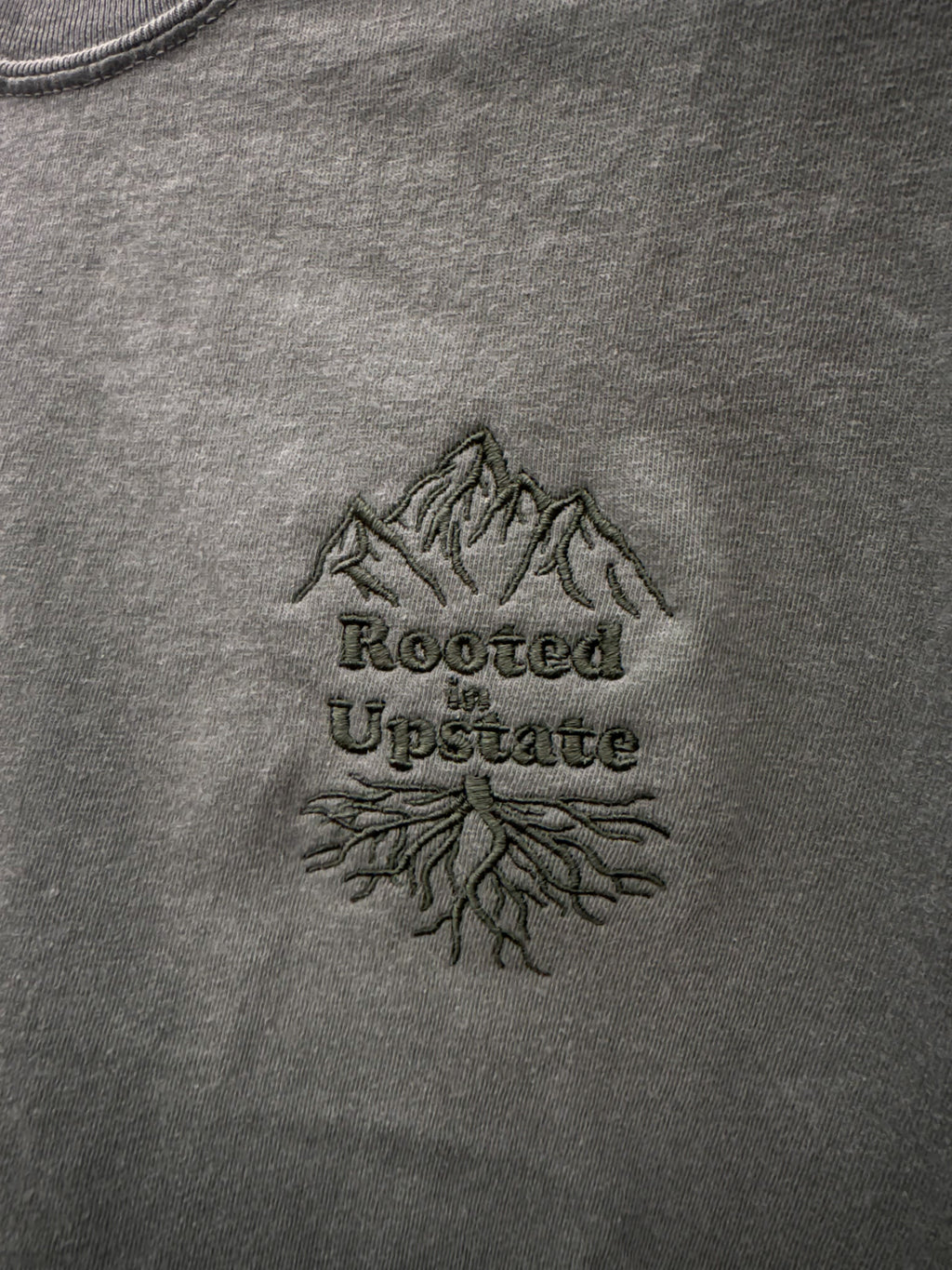 Rooted in Upstate Chest Logo Embroidered Tee - Comfort Colors