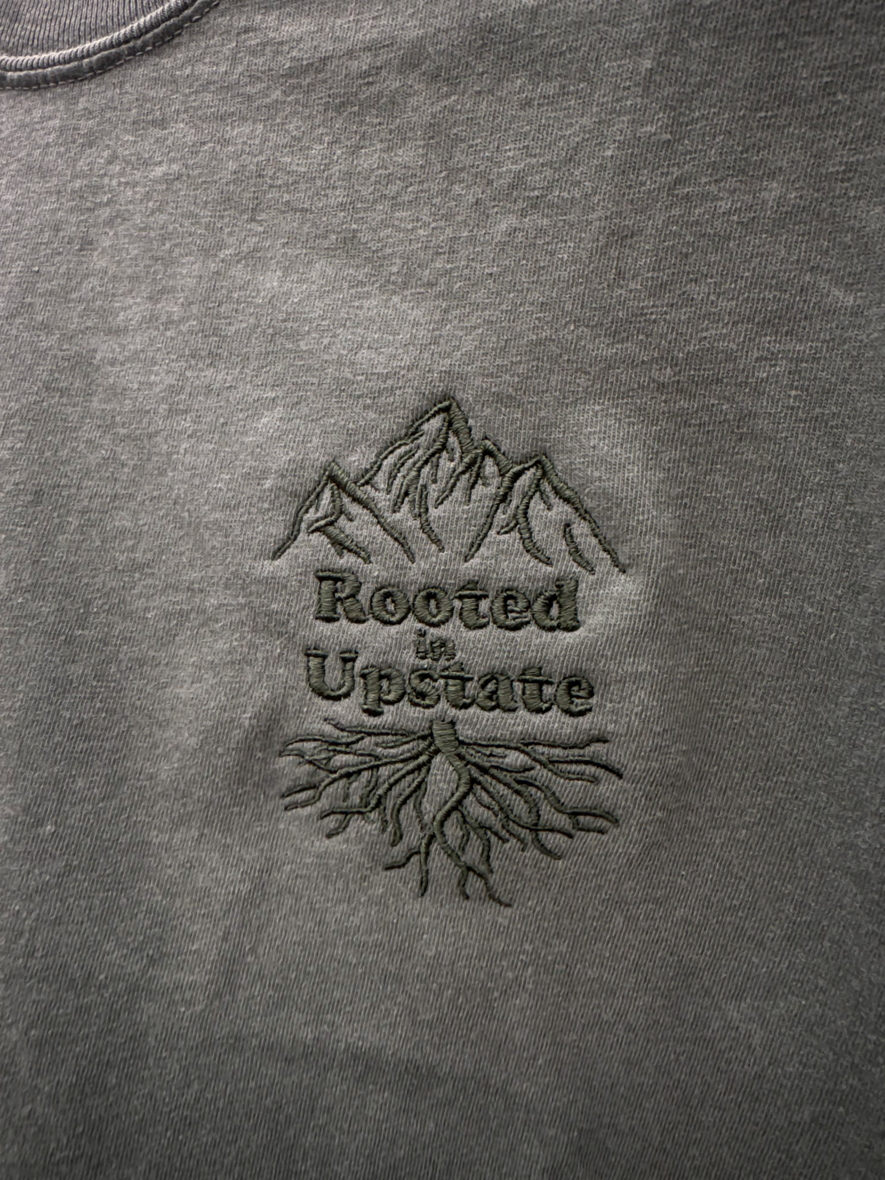 Rooted in Upstate Chest Logo Embroidered Tee - Comfort Colors