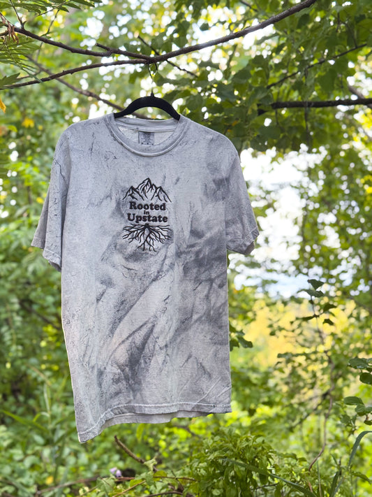 Rooted in Upstate Embroidered Tee - Comfort Colors Smoke