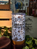 Upstate NY Girlie |  17 oz Stainless Steel Tumbler | Brown Floral