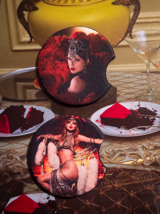 LOASG Red Showgirl Car Coasters