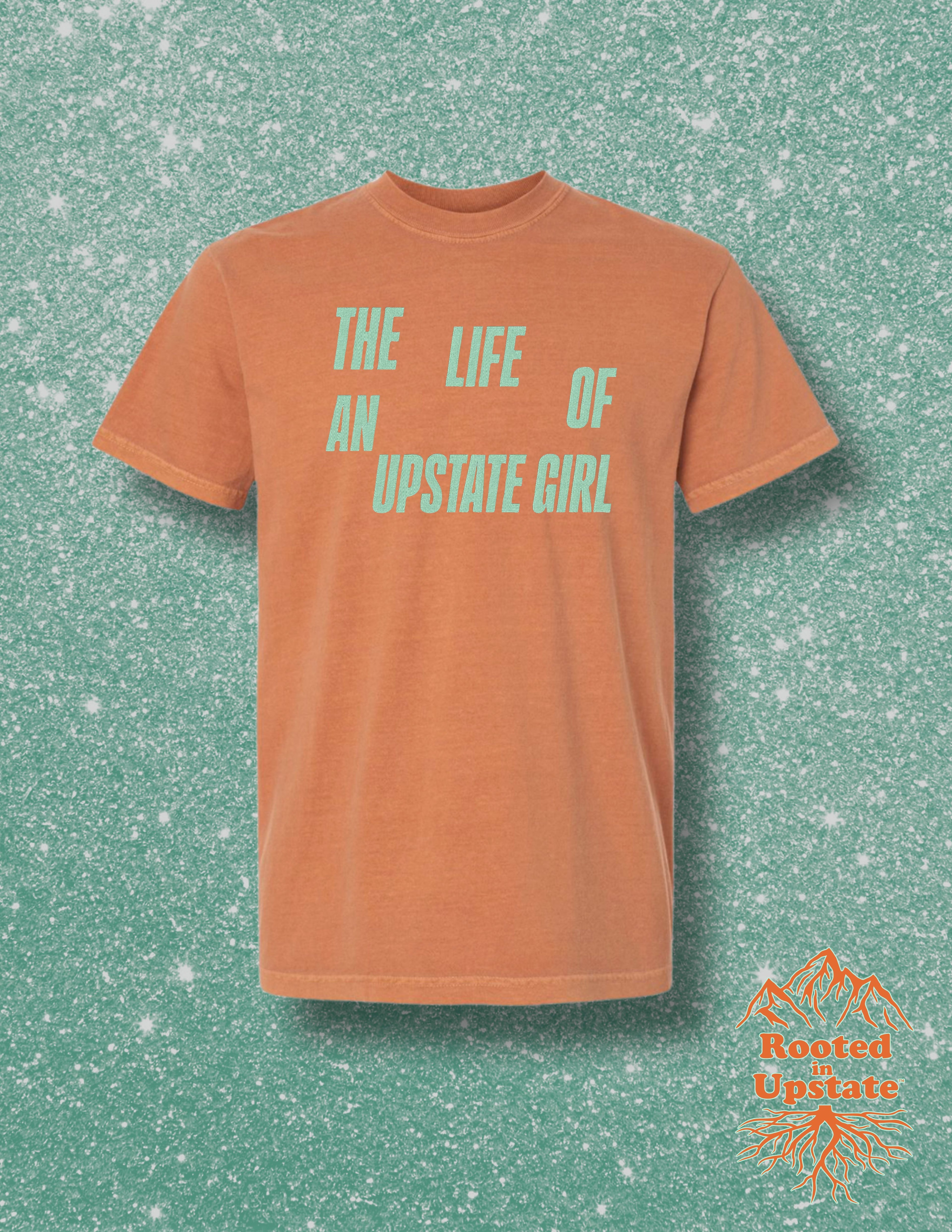 THE LIFE OF AN UPSTATE GIRL Embroidered Tee✨🧡