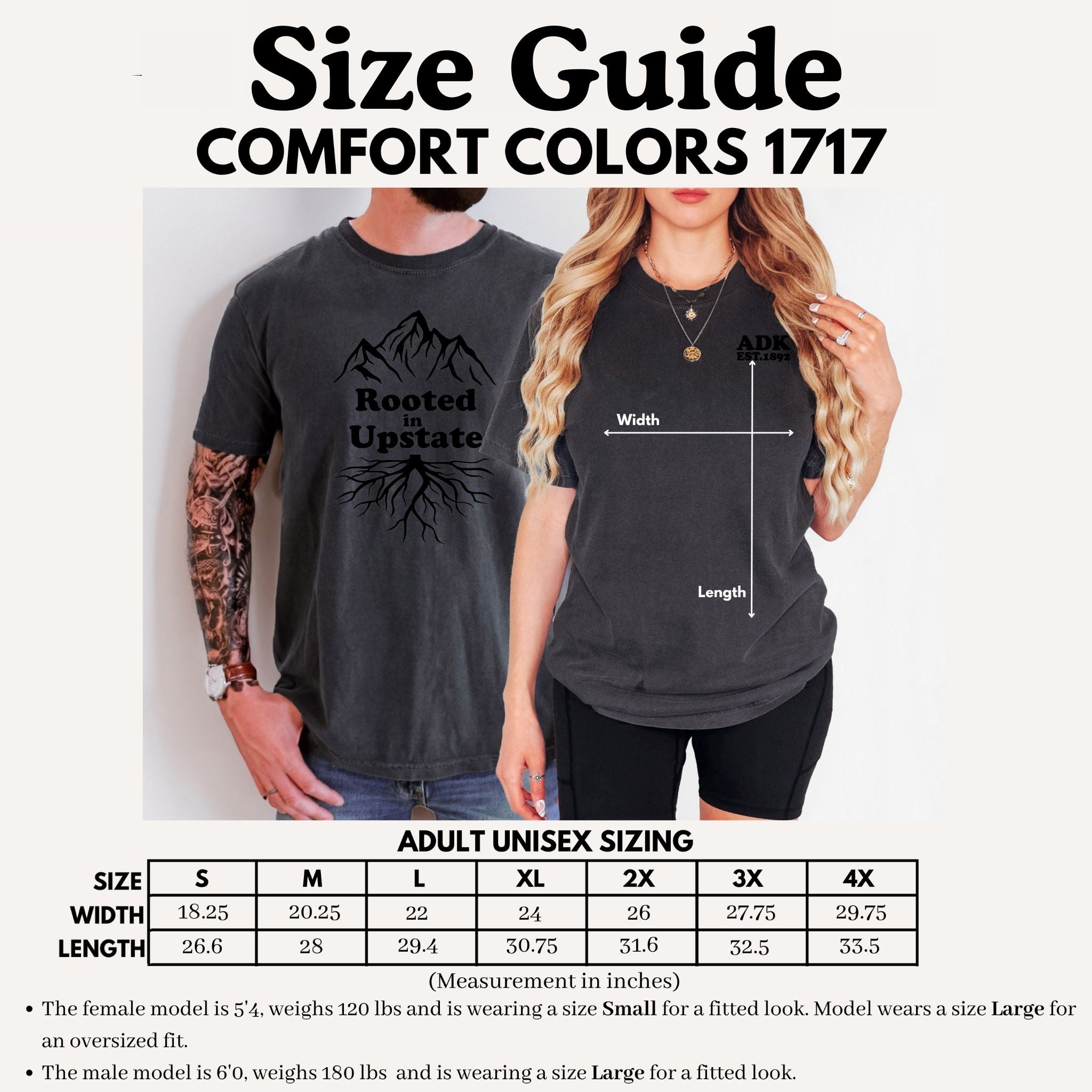 Rooted in Upstate Embroidered Tee - Comfort Colors Smoke