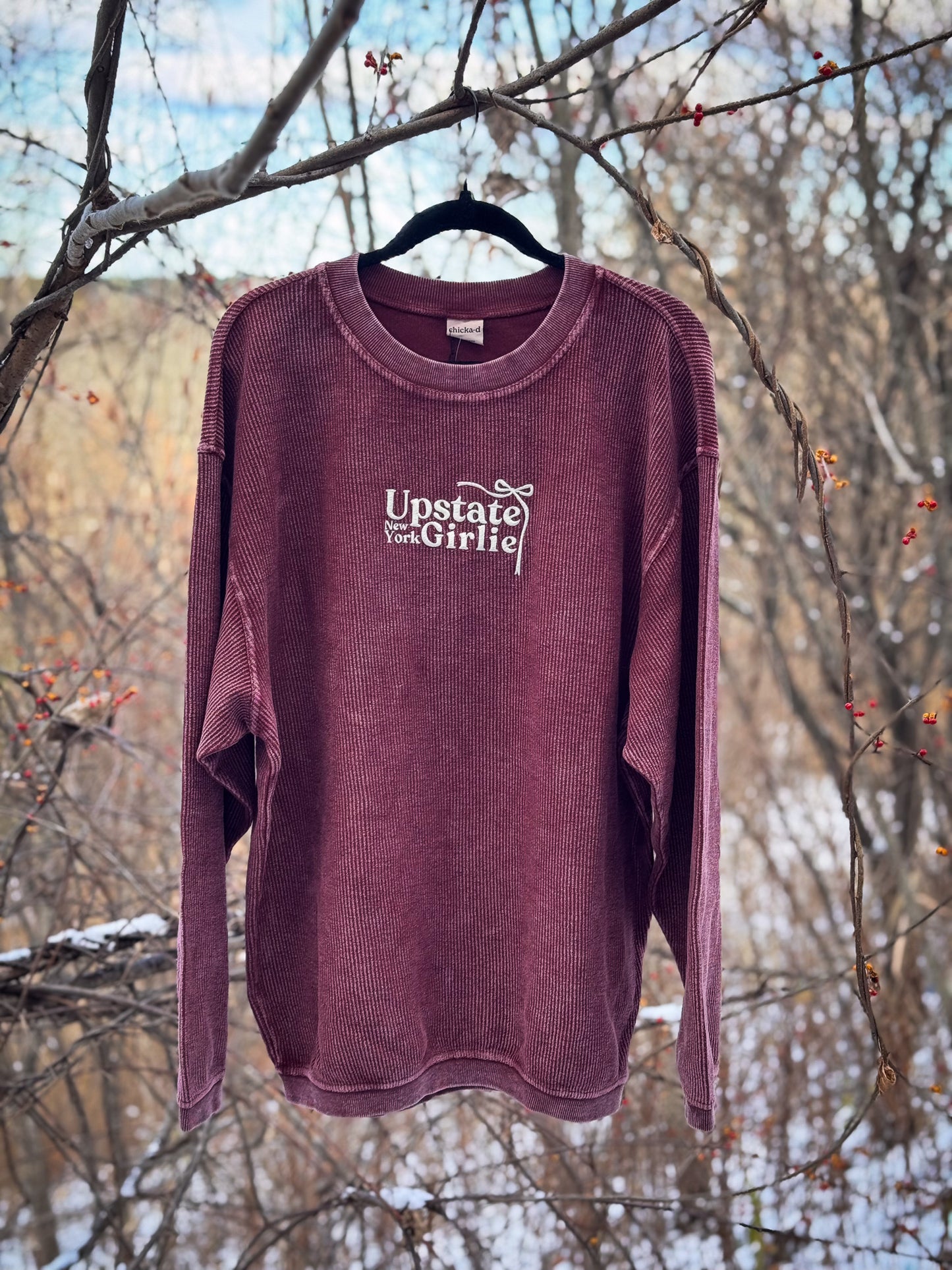 Upstate Girlie™ Corded Crew (Maroon or Green)