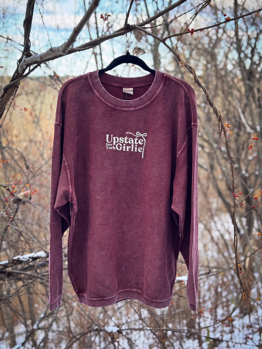 Upstate Girlie™ Corded Crew (Maroon)