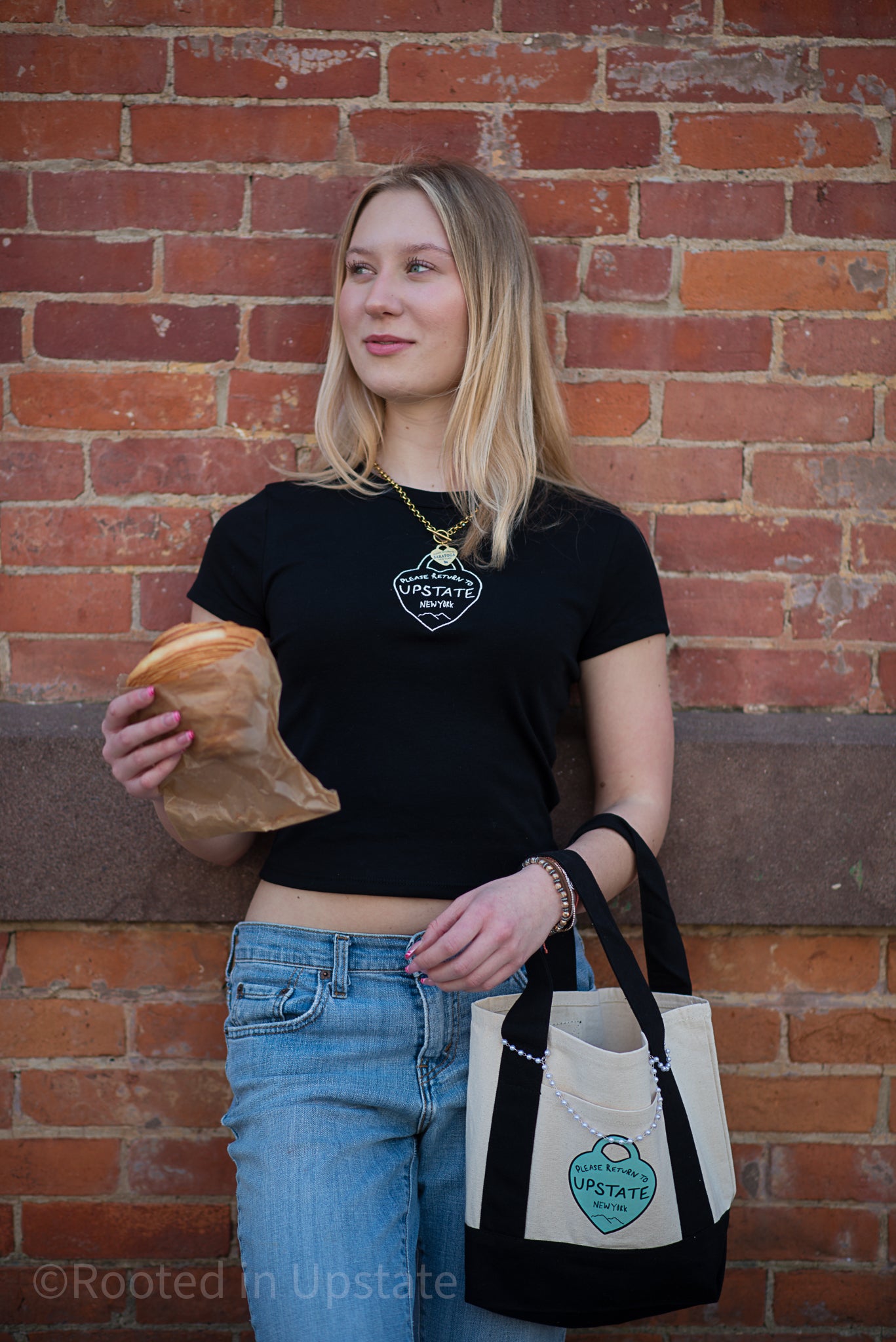 Return to UPSTATE™ Embroidered Cropped Tee - Black