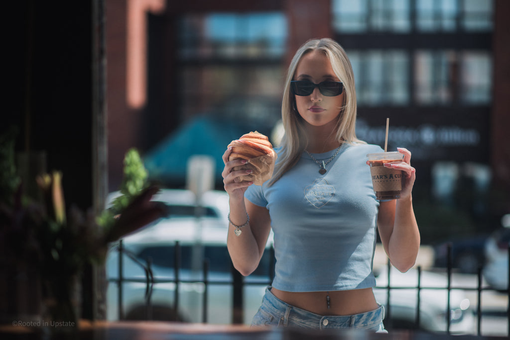 Return to Upstate™ Embroidered Cropped Tee - Blue