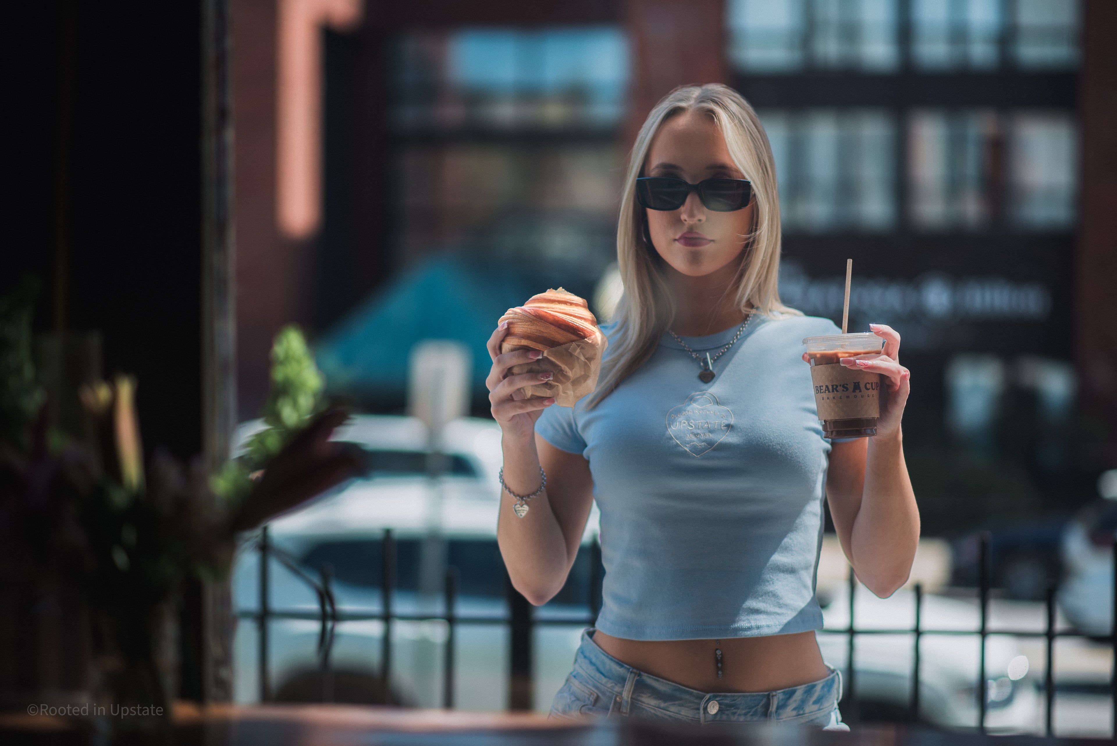 Return to Upstate™ Embroidered Cropped Tee - Blue