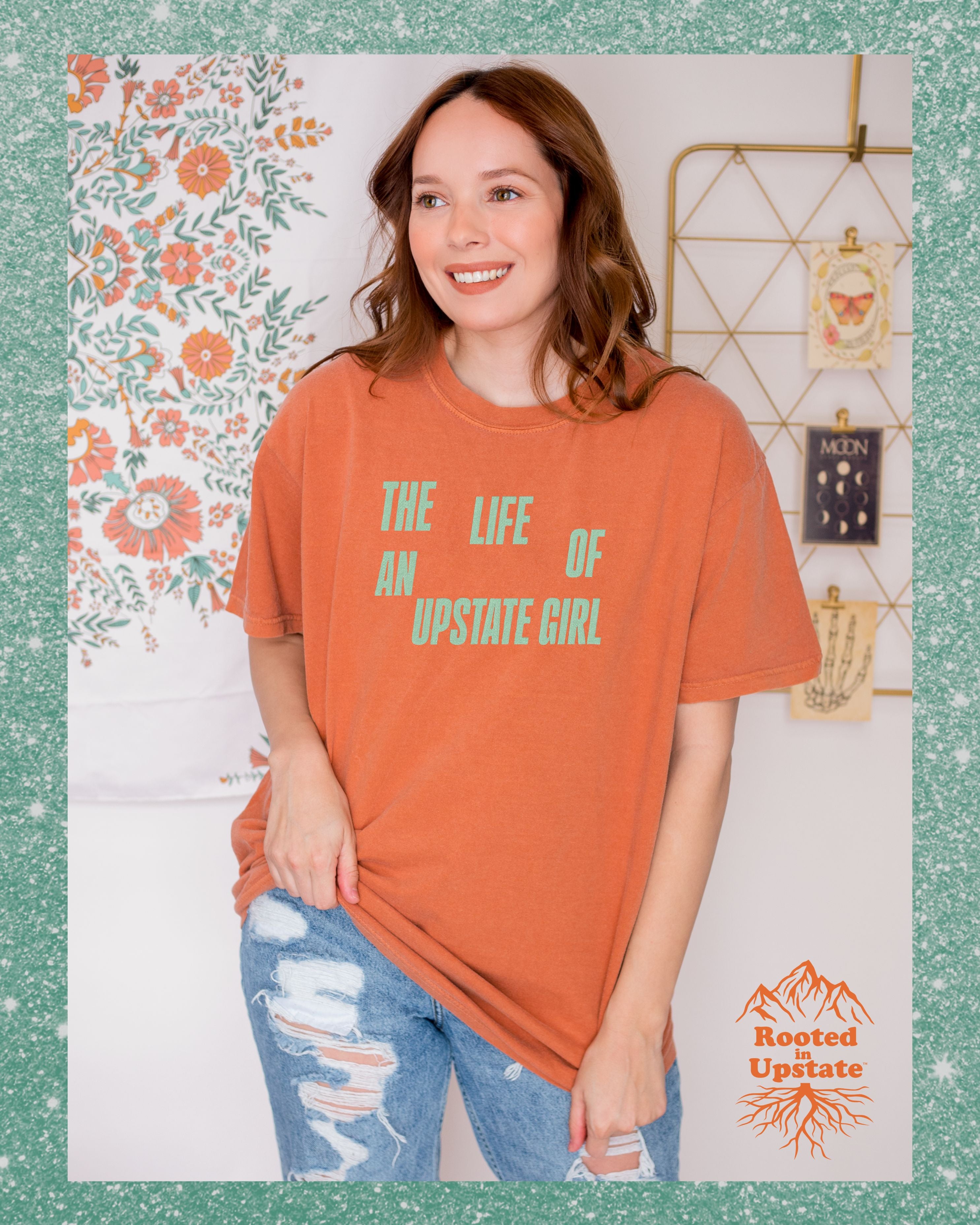 THE LIFE OF AN UPSTATE GIRL Embroidered Tee✨🧡