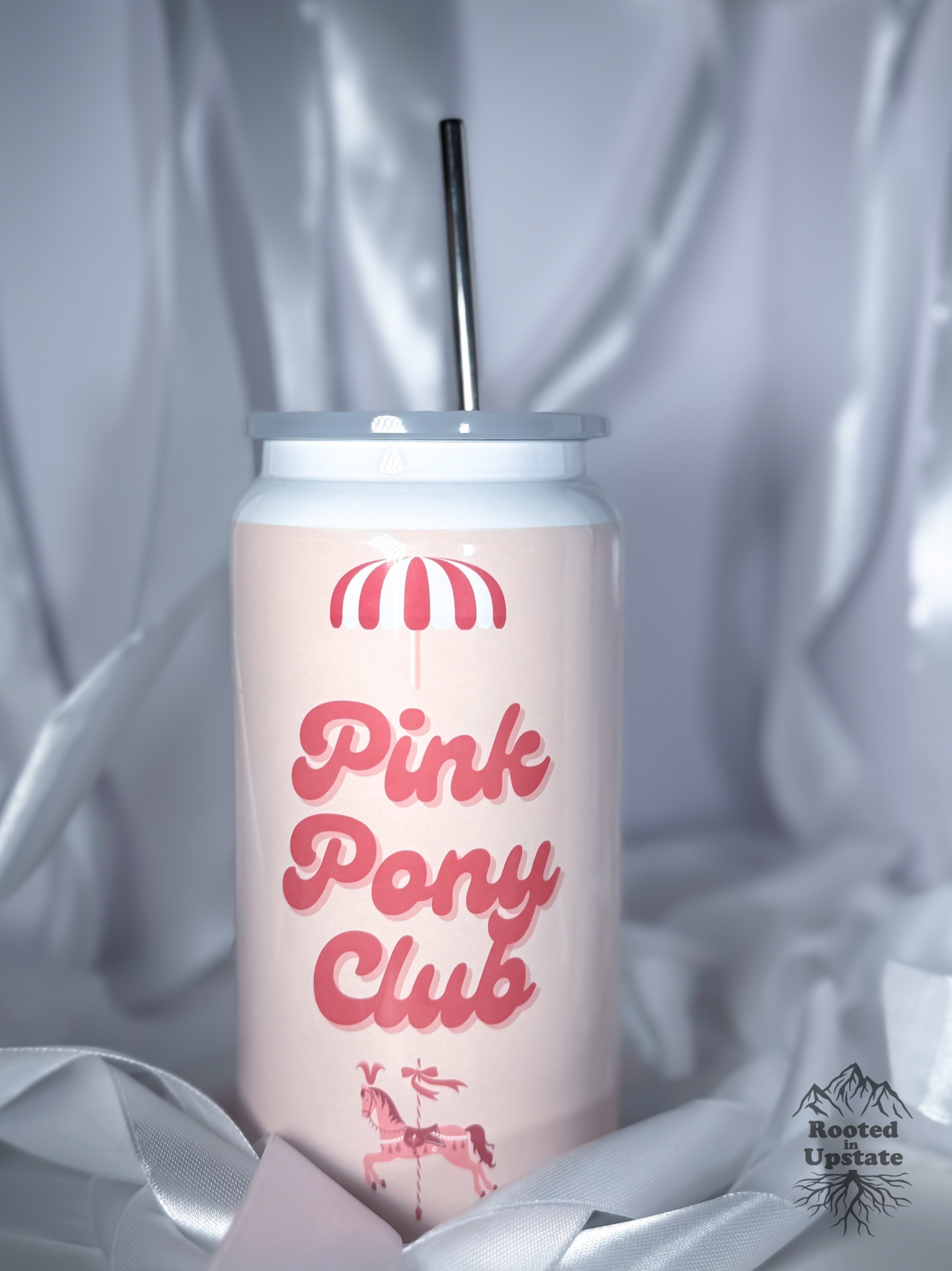 Saratoga Pink Pony Club | 16 oz Stainless Steel Tumbler